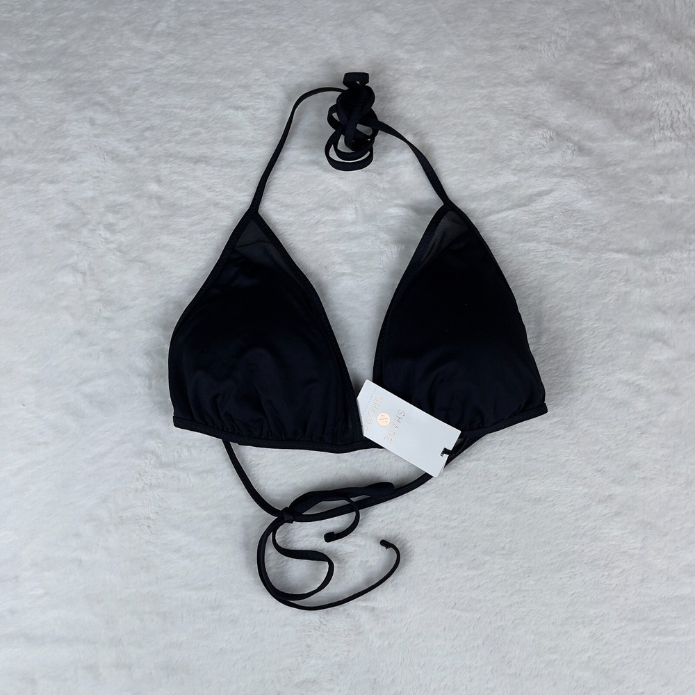 Shade & Shoreโ Halter Bikini Top Women's Large Black Stretch Removable Cups